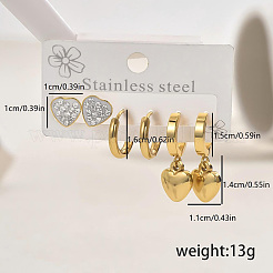 Set di gioielli in acciaio inossidabile Sweetheart 201 per le donne&nbsp;QN3110
