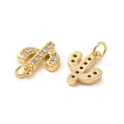 Placage de crémaillère en laiton micro pavé pendentifs en zircone cubique claire&nbsp;KK-A206-10G