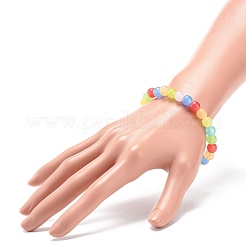Bracelet extensible en perles rondes en acrylique imitation jade pour femme&nbsp;BJEW-JB08721-01