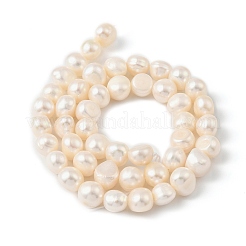 Fili di perle di perle d'acqua dolce coltivate naturali&nbsp;PEAR-P064-19J-04D