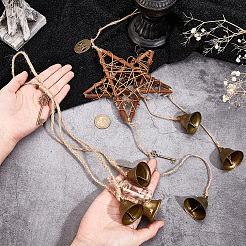 2 stücke 2 arten rattan & eisen hexenglocken windspiele tür hängen anhänger dekoration&nbsp;WICR-CN0001-01