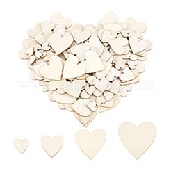 4 Stil unfertiges Herz-Dekorationsblatt aus Holz&nbsp;WOOD-PH0003-27