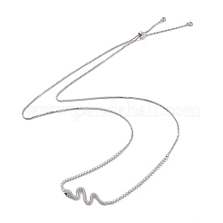 Collana con pendente snanke in zirconi cubici con catene a coppa&nbsp;NJEW-P276-01P