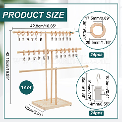 1 Set mit 3 Schmuck-Organizern aus Kiefernholz mit T-Profil&nbsp;DIY-PH0022-94