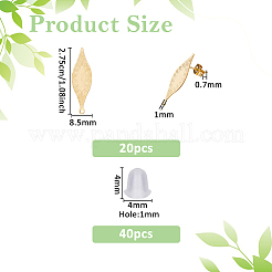 20 pièce de boucles d'oreilles à tige en acier inoxydable 304&nbsp;STAS-DC0017-05