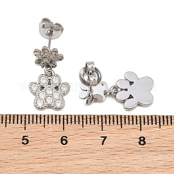 Pendientes colgantes de acero inoxidable quirúrgico 316L con microengaste de circonita cúbica para mujer.&nbsp;SA-CBA2DC8-02P