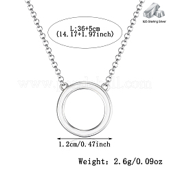 Collar de clavícula con círculo geométrico de plata s925&nbsp;JC3788