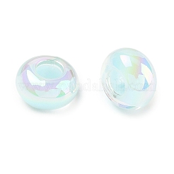 Perles européennes en résine transparente plaquée UV&nbsp;RE-CBAFF00-01G