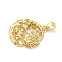 Pendentifs avec zircon cubiques à micro-pavés en laiton&nbsp;KK-P334-07G