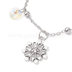 3 x Weihnachts-Charm-Armbänder aus Schneeflockenlegierung.&nbsp;BJEW-JB12677