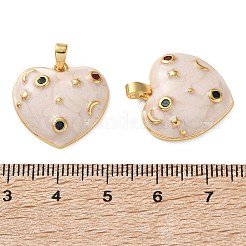 Pendentifs avec zircon cubiques à micro-pavés en laiton&nbsp;KK-D221-07G