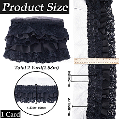 2 Yards 3-lagiger plissierter Chiffon-Spitzenbesatz&nbsp;OCOR-GF0003-32