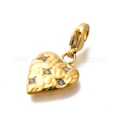 Herz 304 Edelstahl Strass Anhänger Dekorationen&nbsp;STAS-R159-50G-05