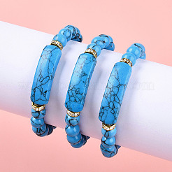 Stretch-Armbänder aus synthetischen türkisfarbenen Perlen&nbsp;BJEW-T022-04J