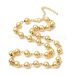 Halsketten mit runden Messingperlen und Gliederkette für Damen&nbsp;NJEW-B157-19G