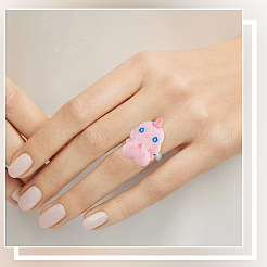 DIY-Sets zur Herstellung von Fingerringen aus Cabochons aus Messing und undurchsichtigem Harz&nbsp;DIY-SC0030-93