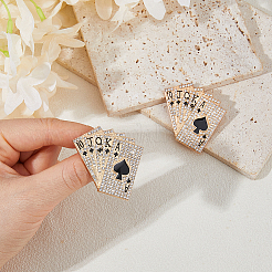 2 pin esmaltado de cartas de póquer&nbsp;JEWB-FH0003-18G