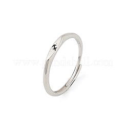 Bagues réglables en argent sterling rhodié 925&nbsp;RJEW-S397-01P-06