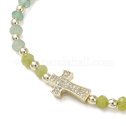 Bracelets tressés en perles rondelles de jade naturel teint de Malaisie&nbsp;BJEW-JB13395-03