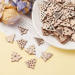 100 pz albero di natale incompiuto ornamenti in legno&nbsp;WOCR-CJ0001-01