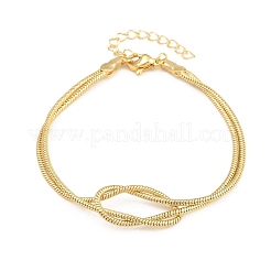 Bracelet en laiton à nœud serpent rond&nbsp;KK-CBA68DA-17C-G