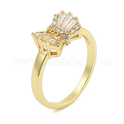 Bagues de manchette en laiton plaqué or avec micro pavé de zircones cubiques pour femmes&nbsp;RJEW-M027-02G-02