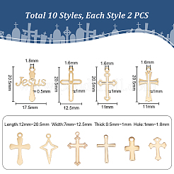 20 pendentif en acier inoxydable 304 plaqué sous vide PVD de 10 styles&nbsp;STAS-UN0042-24