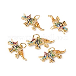 Ciondoli in ottone placcato a cremagliera con micro pavé di zirconi colorati&nbsp;ZIRC-C040-48C-G