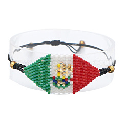 Braccialetti con maglie di perline di vetro&nbsp;QZ1731