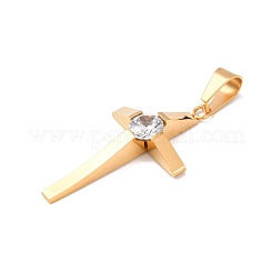 Breloques en acier inoxydable 304 micro pavé de zircones cubiques&nbsp;STAS-P421-09G