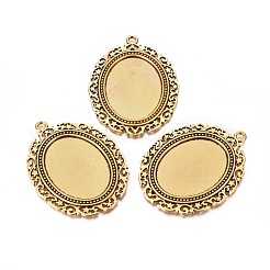 Pendente basi di cabochon stile tibetano&nbsp;TIBEP-553-AG-FF