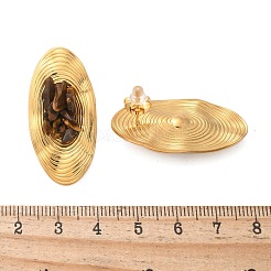 Ovale Ohrstecker aus Edelstahl&nbsp;EJEW-D303-01G-01