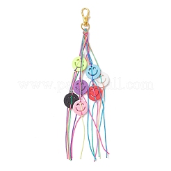 Cordon en nylon et pendentif en acrylique avec visage souriant&nbsp;HJEW-JM04601