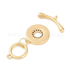 Messing Micro Pave klare Zirkonia Knebelverschlüsse&nbsp;KK-K391-26G