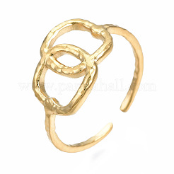 Bague de manchette ouverte ovale entrelacée en acier inoxydable 304&nbsp;RJEW-T023-79G