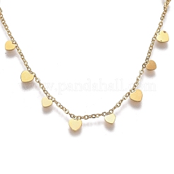 Braccialetti con ciondolo a forma di cuore in acciaio inossidabile 304&nbsp;STAS-A049-09G