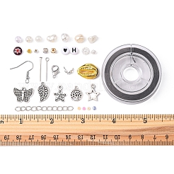 Kit de fabrication de collier de bracelet de boucle d'oreille de perle d'imitation de bricolage&nbsp;DIY-FS0003-15