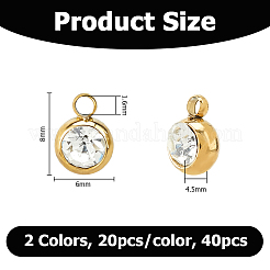40 Stück 2 Farben Edelstahl-Strass-Anhänger&nbsp;STAS-HS0001-82