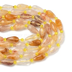 Natürlicher gelber hämatoider Quarz/goldene Heilerquarz-Perlenstränge&nbsp;G-G453-F06-8x16mm