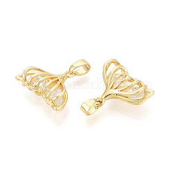 Pendentifs en laiton zircon cubique transparent&nbsp;KK-N259-07G