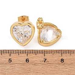 Ohrstecker aus Messing mit Zirkonia für Damen&nbsp;EJEW-F418-09G
