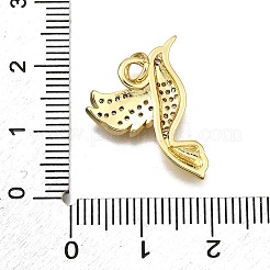 Porte micro ouvrent pendentifs zircone cubique en laiton de placage&nbsp;KK-D343-11G