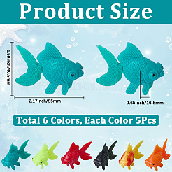 30 pz. 6 decorazioni in resina a forma di pesce dorato&nbsp;AJEW-SP0004-09