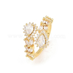 Anelli per polsini da donna in ottone con micro pavé di zirconi cubici&nbsp;RJEW-Z113-48G