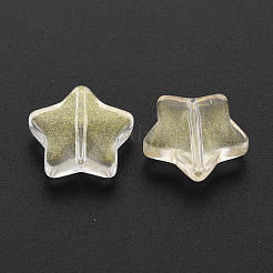 Perle di vetro verniciato a spruzzo trasparente bicolore&nbsp;GLAA-T022-25-A01