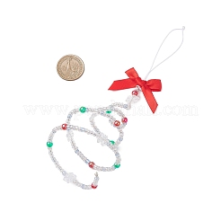 Décoration pendentif en perles de verre pour sapin de Noël&nbsp;HJEW-JM04478