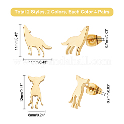 16 paire de boucles d'oreilles à tige en acier inoxydable 304&nbsp;EJEW-DC0001-20
