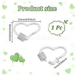 1 pz. 925 ciondoli a forma di moschettone a vite in argento sterling&nbsp;STER-NB0001-20A-P