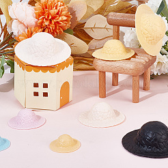 24 Stück handgefertigte Mini-Puppenhüte aus Kunststoff&nbsp;DIY-DR0001-65