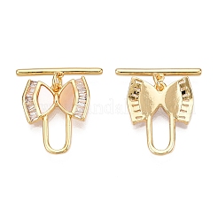 Fermagli a ginocchiera in zircone chiaro micro pavè di ottone&nbsp;KK-N254-162G